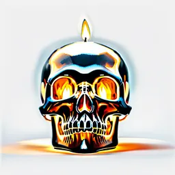 Translucent crystal skull with inner glow icon on white