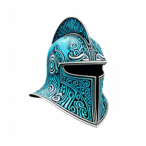 Damascus steel helmet icon on white