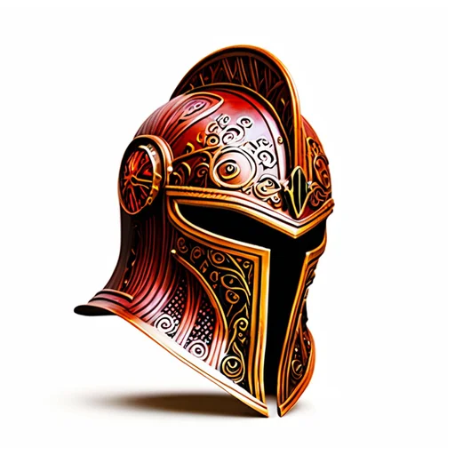 Reddish-brown iron helmet icon on white